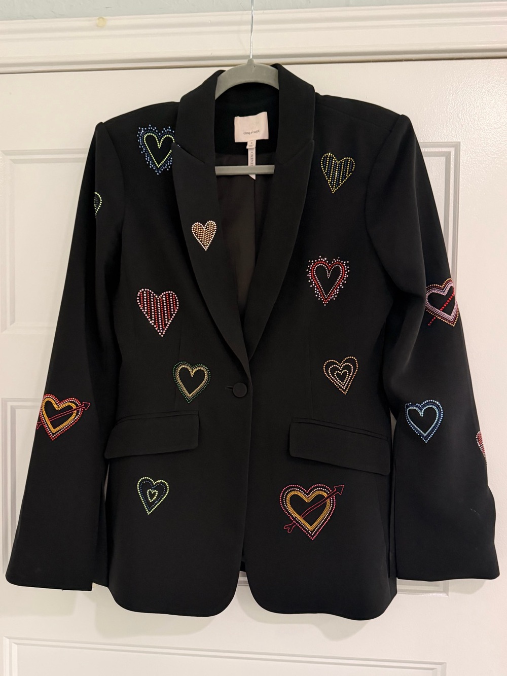 Cinq a Sept Sparkle Heart Blazer